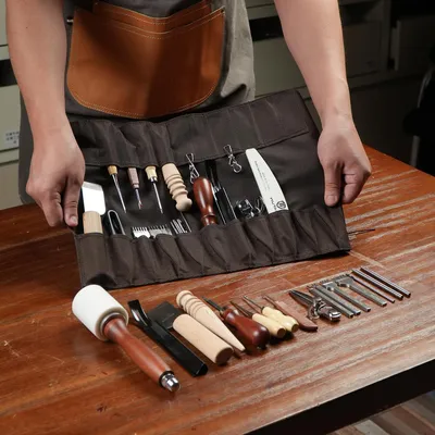 Produktbild von 74-teiliges Werkzeugset für die Lederbearbeitung, Anfänger-Set mit Nähwerkzeugen und Aufbewahrungstasche für DIY-Projekte
