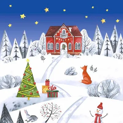 Immagine prodotto di Tovaglietta natalizia in tessuto 25x25 cm PAPER+DESIGN 196161 a 3 veli