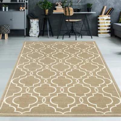 Zdjęcie produktu dla Dywan do wnętrz i na zewnątrz w ciepłych kolorach – beżowy Rozmiar – 120 x 170 cm