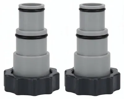 Productafbeelding van Zwembadslangadapter, 2 stuks, met binnendraad voor slangen met een diameter van 32 mm en 38 mm, grijs