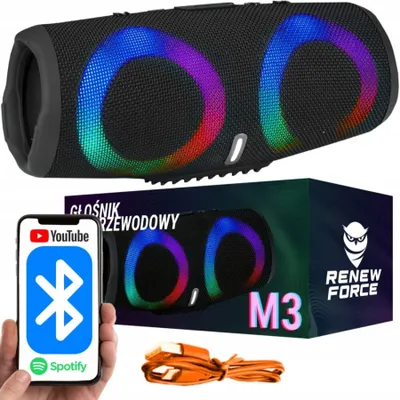 Zdjęcie produktu dla Bezprzewodowy głośnik bluetooth RGB - M3 czarny