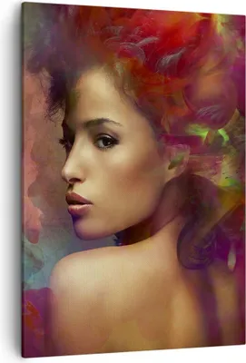 Produktbild von Bild auf Leinwand - Leinwandbild - Einteilig - frau gesicht - 50x70cm - Wand Bild - Wanddeko - Wandbilder - Leinwanddruck - Kunstdruck - Wanddekoration - Leinwand bilder - Wandbild - PA50x70-3735
