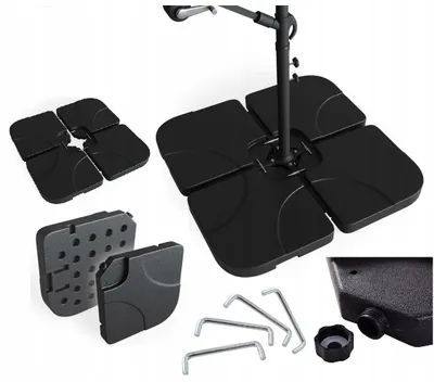 Produktbild von Ekspand | Beschwerungsgewichte Für Sonnenschirme - Schwarz - 104 x 104 cm - 4 Stück - Gartenbeschwerung