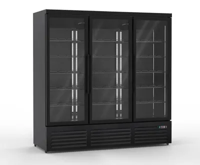Produktbild von Gastro Getränkekühlschrank | Flaschenkühlschrank | Gewerbekühlschrank | 3 Glastüren | Schwarz | 1900 Liter | +2 bis +10 °C