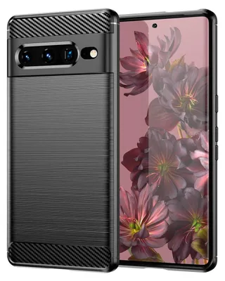 Immagine prodotto di Custodia in silicone nero con inserti in fibra di carbonio per Google Pixel 7 Pro
