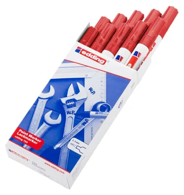 Produktbild von Edding 750, Rot, Weiß, 2 mm, 4 mm, 10 Stück(e)