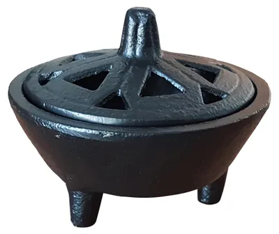 Räuchergefäß aus Eisen, schwarz, Ø10,5 cm, Höhe 8 cm