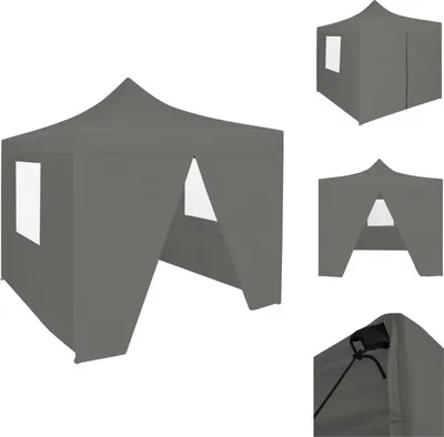 Produktbild von vidaXL Faltzelt Partyzelt Pop-Up mit 4 Seitenwänden 3 x 3 m Anthrazit -  Pavillons & Partyzelte