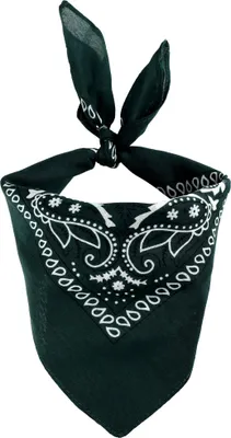 Produktbild von Bandana Tuch Paisley Muster 02 dunkelgrün weiß quadratisches Kopftuch