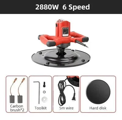 Obrázek produktu pro Elektrická betonová hladítko - zařízení pro broušení a hladení stěn - 220V - pro vyrovnávání betonových povrchů - leštící stroj na stěny - míchačka barev a cementu