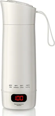 Produktbild von Reise Mini Wasserkocher 0,4L, 4 Temperaturstufen, Edelstahl 304, automatische Abschaltung, für Tee, Kaffee & Babynahrung