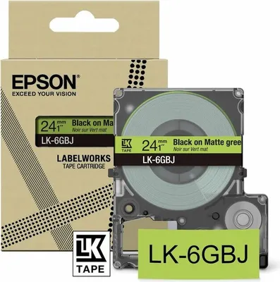 Produktbild von Epson LabelWorks LK-6GBJ - Schwarz auf Mattgrün - Rolle (2,4 cm x 8 m) 1 Kassette(n) Hängebox - Bandkassette - für LabelWorks LW-C610