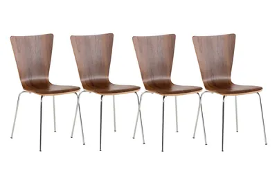 Produktbild von 4er Set Besucherstuhl HLO-CP84 walnuss