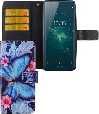 Zdjęcie produktu dla Pokrowiec na telefon komórkowy Sony Xperia XZ2 Blue Butterfly