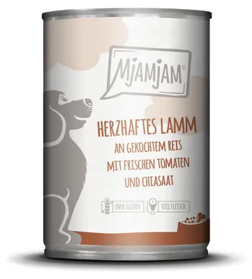 Produktbild von MjAMjAM 22047, Adult, jede Rasse, Lamm, Reis, Tomate, 400 g, Ohne Soja