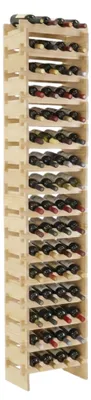 Produktbild von Weinregal NAVARRA aus Holz | HxBxT 219x46x28cm | 64 Flaschen auf 16 Ebenen | schmal | Flaschenregal | freistehend |Massives Kiefernholz | Natur unbehandelt