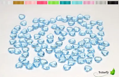 Produktbild von 100 Dekosteine HERZEN 1,2 cm, Farbe:hell blau 311