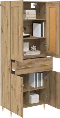 Produktbild von vidaXL Highboard Artisan-Eiche 69,5 x 34 x 180 cm Holzwerkstoff