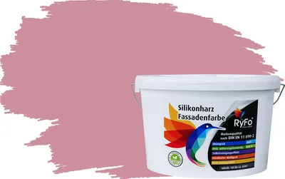 Produktbild von RyFo Colors Silikonharz Fassadenfarbe Lotuseffekt Trend Pastellpink 10l  - bunte Fassadenfarbe, weitere Violett Farbtöne und Größen erhältlich, Deckkraft Klasse 1