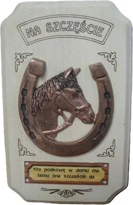Zdjęcie produktu dla deska frezowana podkowa koń na szczęście duża 25 x 15 cm NR.54