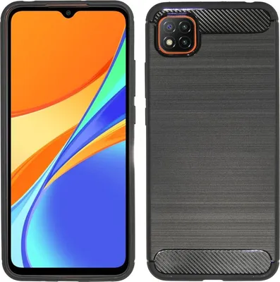 Produktbild von Silikonowe etui Carbon kompatybilne z etui XIAOMI REDMI 9C TPU Miękkie etui na telefon komórkowy Pokrowiec ochronny Czarny