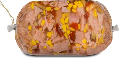 Produktbild von Food-United SÜLZE MIT KOCHSCHINKEN ca. 1500g große Sulze Aspik Presswurst in bekannt als Schweine-Fleisch-Delikatess-Sülze oder Presskopf-Wurst mit Gemüse passend zu Bratkartoffeln Grünkohl Remoulade Zwiebeln Essiggurken