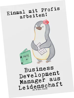 Produktbild von Mr. & Mrs. Panda Postkarte Business Development Manager Leidenschaft - Weiß - Geschenk, Ansichtskarte, Grußkarte, bildkarte, Postkarten, Ansichtskarten