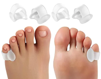 Zdjęcie produktu dla Małe Rozdzielacze Palców 4 Sztuki, Silikonowe, Korygator Hallux Valgus, Miękki Żel, Wygodne do Butów