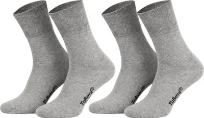 Produktbild von Tobeni 8 Paar Damen Herren Baumwollsocken Komfortbund ohne Gummi Businesssocken Atmungsaktiv Uni, Farbe:Grau, Grösse:39-42