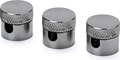 Image de 3 pièces Pin pour mur et plafond, support de câble comme fixation au plafond pour câbles textiles, (Ø 19 mm), hauteur 18 mm, noir-nickel