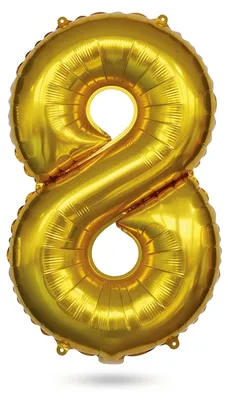 Produktbild von Folienballon Nummer 8 Gold 40 Zoll - XXL Geburtstagsballon - Heliumballon - Zahlenballon - Partydekoration - Wiederverwendbar [58084-08]
