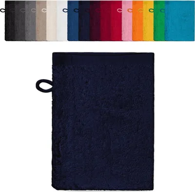 Produktbild von 10er PACK Waschhandschuhe 15x21 cm Waschlappen 100% Baumwolle, Farbe: Dunkelblau