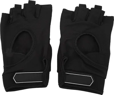 Productafbeelding van Damestraininghandschoenen, zwart, maat M (18-20 cm), met halve vingers, ademend en antislip, geschikt voor gewichtheffen en fietsen – met padding en duurzaam