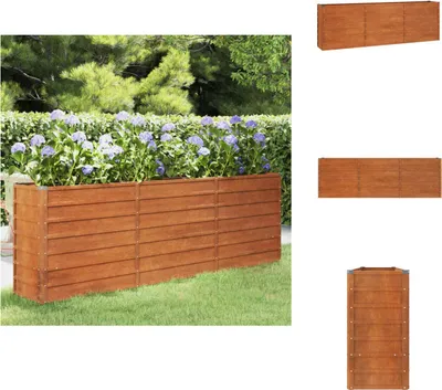 Obrázek produktu pro vidaXL Rezavý vyvýšený záhon 240x40x77 cm z oceli Corten - Květináče a květináče