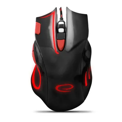 Zdjęcie produktu dla Esperanza Mysz Przewod. Gaming Led 7D Opt. Usb Hawk Czarno-Czerwona