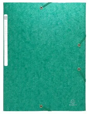 Produktbild von Exacompta 50x Sammelmappe + Gummizug, 3 Klappen Karton, 425g/qm A4, Grün, 55753E