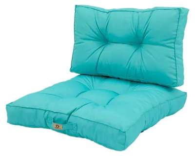 Immagine prodotto di Cuscino per salotto da giardino trapuntato 50x50cm Blu caraibi