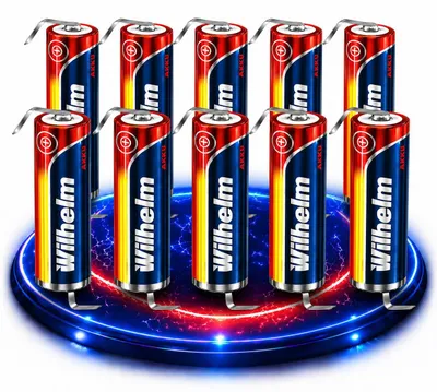 Produktbild von 10 x Lithium Ionen Akku Wilhelm 3,7 V LÖTFAHNE Z Form 800 mAh Typ 14500 Li Ion AA