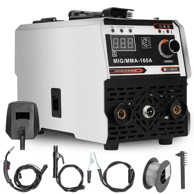 Produktbild von Multifunktions Schweißgerät - 2-in-1 MIG/MMA IGBT DC Inverter - Automatischer Drahtvorschub - Gaslos und gassgeschützt - Tragbares Lichtbogenschweißgerät - 2-in-1