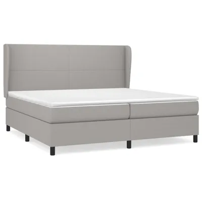 Produktbild von Boxspringbett mit Matratze Hellgrau 200x200 cm Stoff