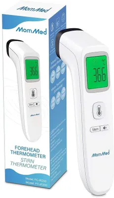 Zdjęcie produktu dla Termometr na podczerwień z wyświetlaczem LCD, alarmem gorączki i pamięcią dla niemowląt i dzieci