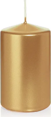 Produktbild von Wiedemann Kerzen Stumpenkerzen Gold 100 x Ø 80 mm, 6 Stück, rußarm, tropffrei, hochwertiger Docht
