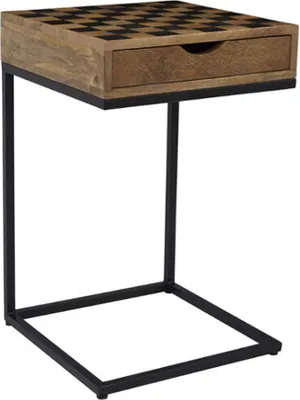 Produktbild von OXM Praktischer Schachtisch Avola Hellbraun / Schwarz AV1730 42 x 66 x 42 cm