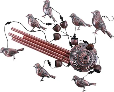 Immagine prodotto di Campane a vento per uccelli, 4 tubi in alluminio, 6 campane, 7 campane a vento per uccelli per la decorazione di interni ed esterni
