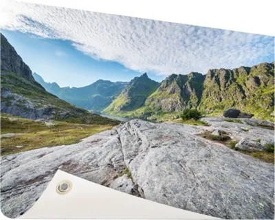Produktbild von Gartenposter - 120x80 cm - Norwegische Berglandschaft  - Modernes Wandbilder - Natur