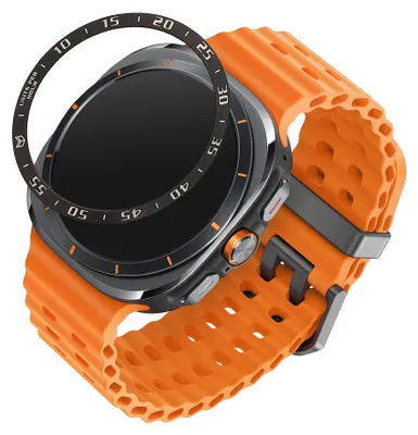 Image de kwmobile Anneau de protection compatible avec le Samsung Galaxy Watch Ultra 47mm Fitnesstracker - Bezel Ring Lunette en noir argenté
