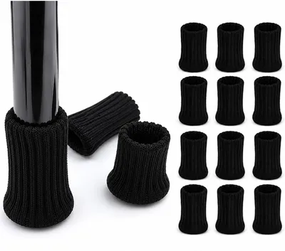 Produktbild von INF Gestrickte Stuhlsocken / Möbelfüße, 16er-Pack Schwarz