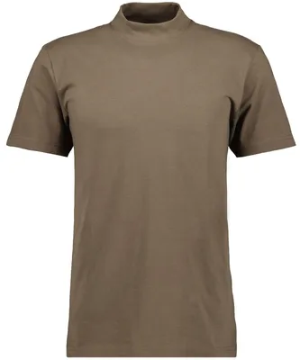 Ragman T-Shirt kurzarm mit Stehkragen in braun