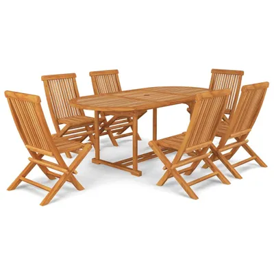 Produktbild von vidaXL 7-tlg. Garten-Essgruppe Massivholz Teak