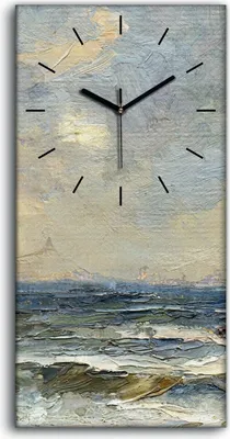 Produktbild von Wandbild Leinwand Bilder Wanduhr 30x60 Abstrakte Kunst Meer Wellen Himmel - schwarze Hände